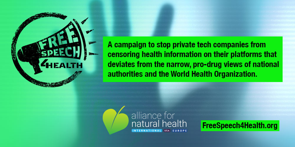 NUOVA CAMPAGNA! Aiuta a fermare la censura di Big Tech sulla salute naturale